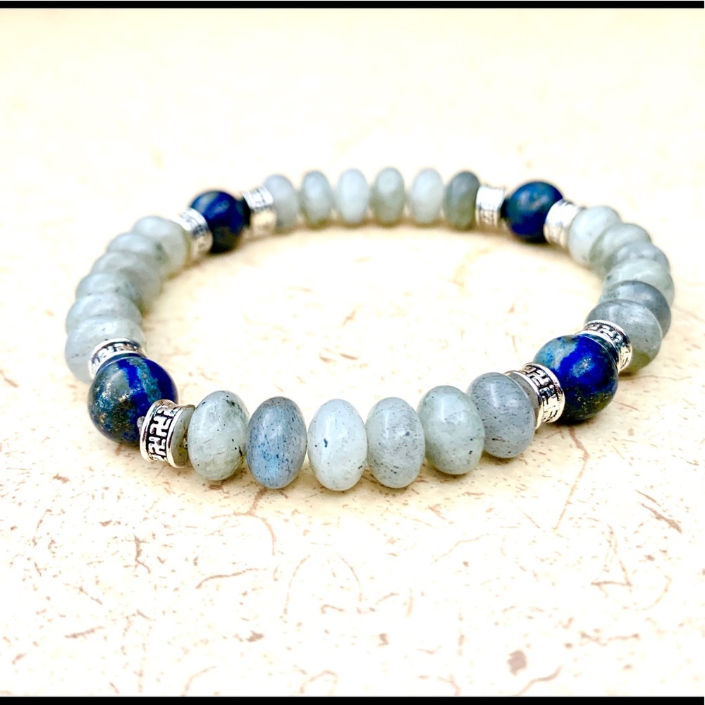 Agate & Lapis Stones Praying Bracelet